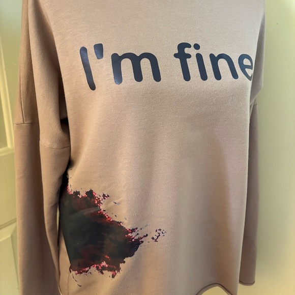 I’M FINE Raglan Sleeve Pullover size S - Picture 3 of 9